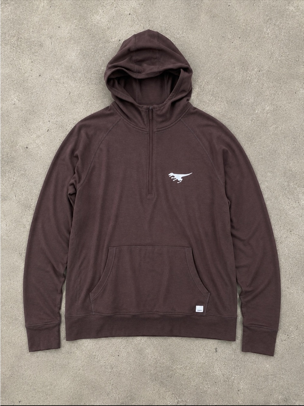 Vuori Ponto Performance Half Zip Hoodie Men’s XL Brown Embroidered Lightweight